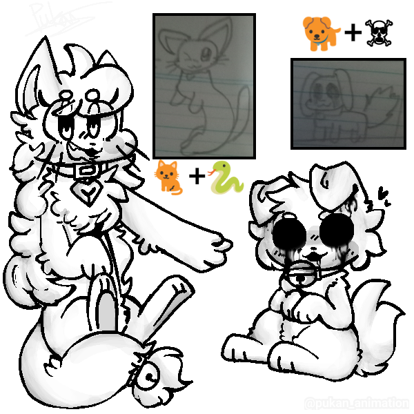 re-draw my old art🐈character🐕