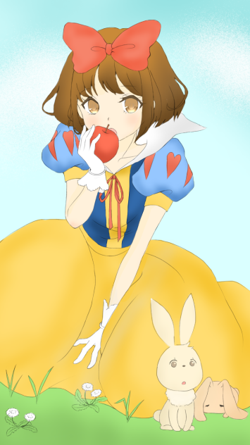 白雪姫   色ぬり練習