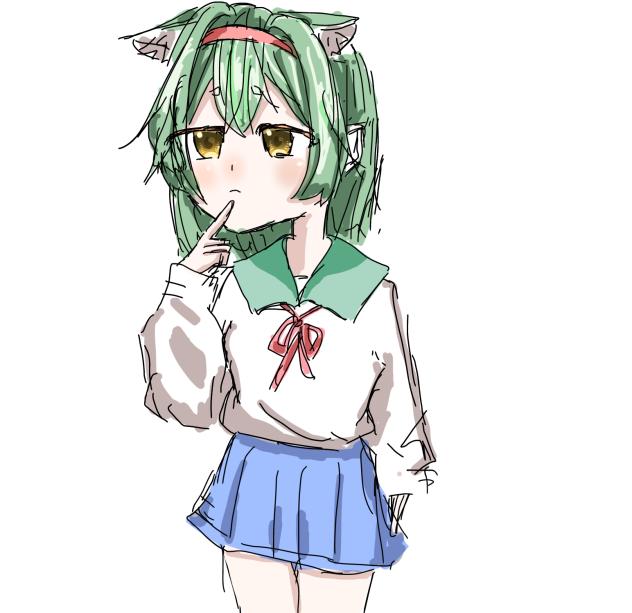 考え事をしている女の子
