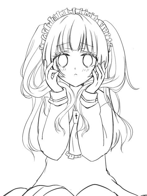 女の子線画