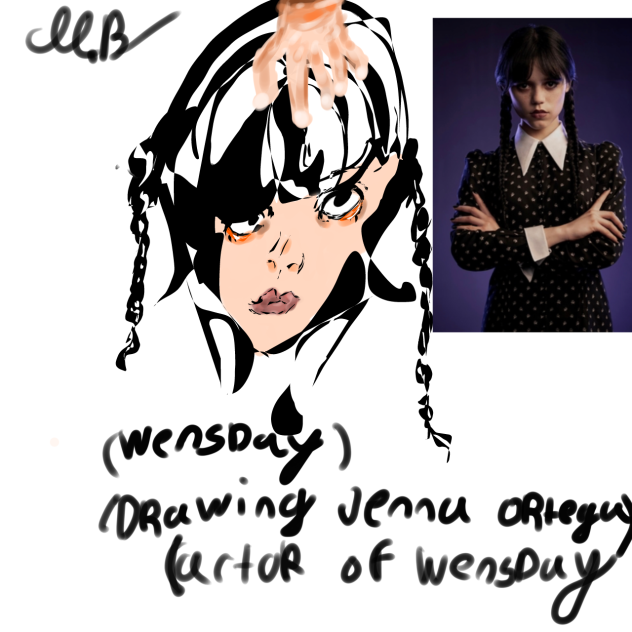 Wensday adams but with hand now