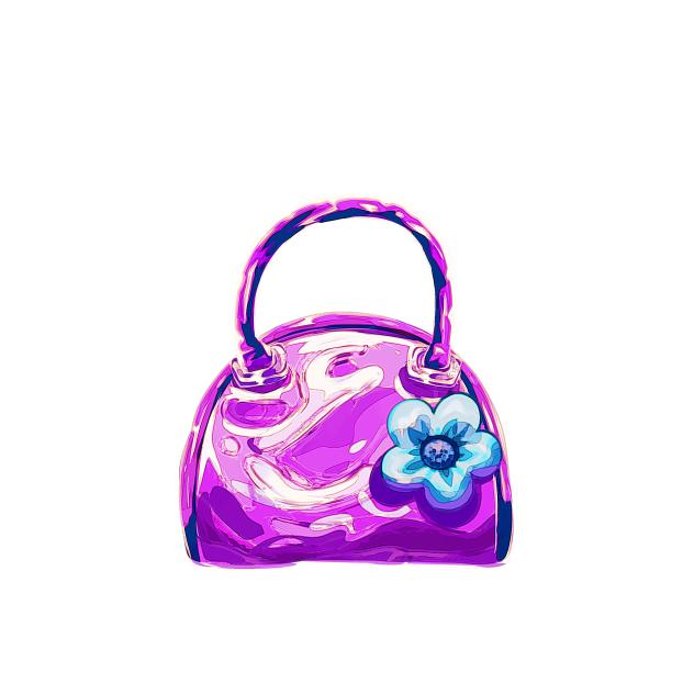 Purple Glossy Hand Bag