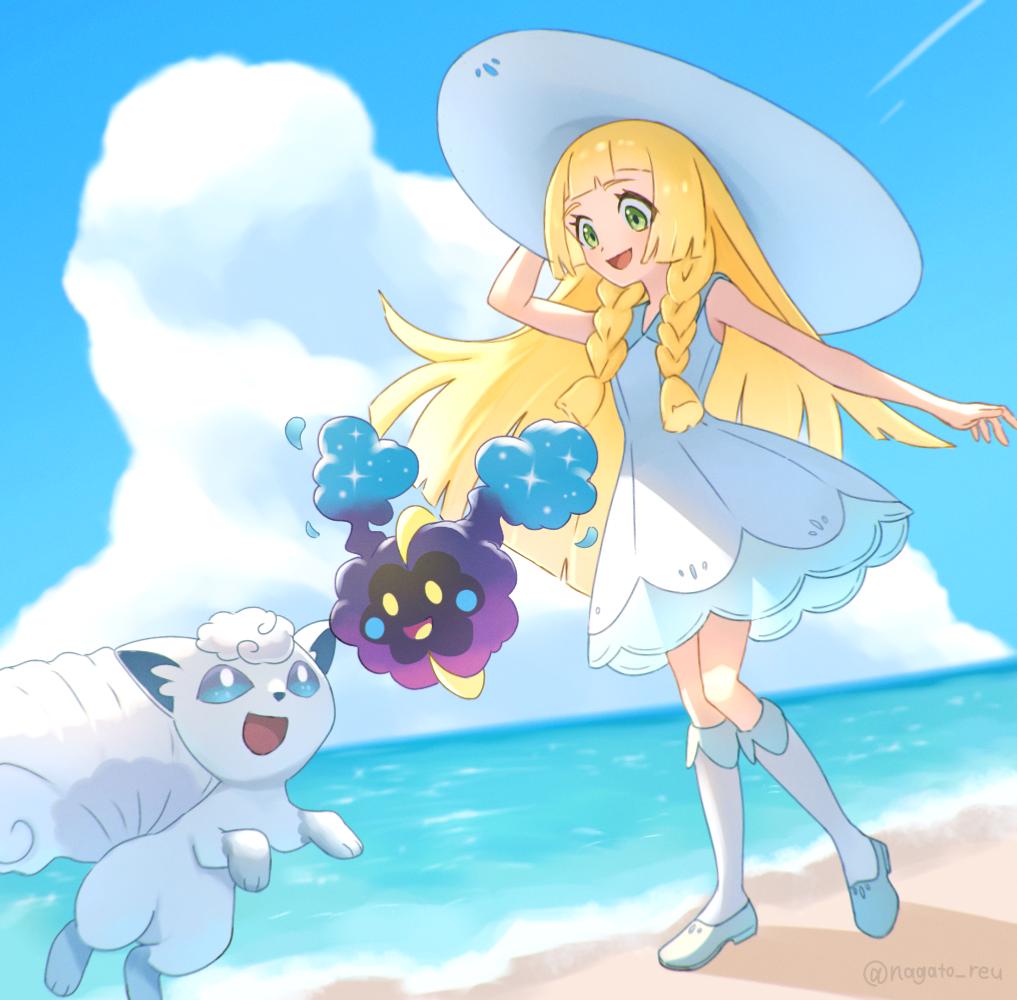 ガンバリーリエ　イラスト 、白と水色　(別) リーリエ - ibisPaint