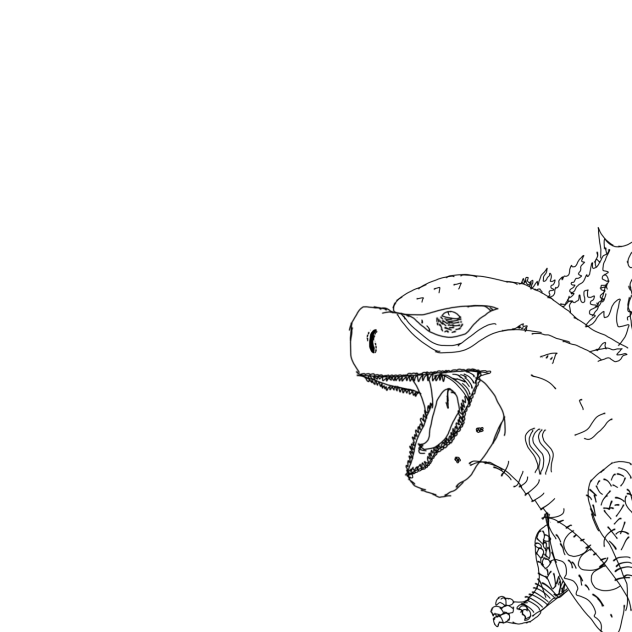 Godzilla roaring at literally nothing