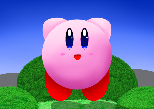 カービィ 線画 塗ってみた