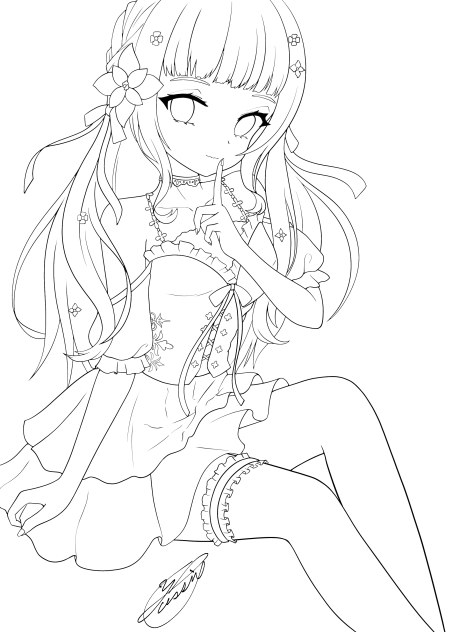 ひよちゃんお誕生日（線画）