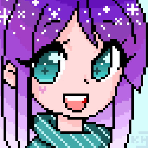 Pixel Anime Girl ( Purple Hair )