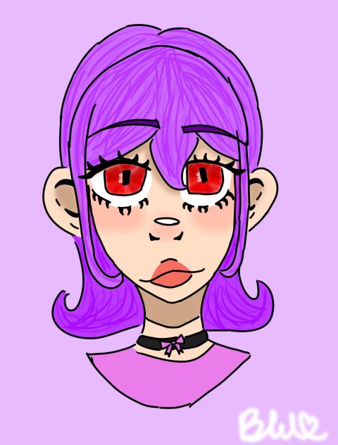Girl with the purple hair