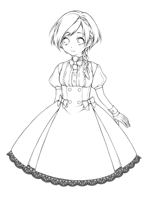 少女【ぬりえ】