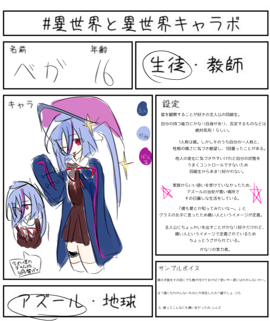 異世界と異世界　キャラ募集案