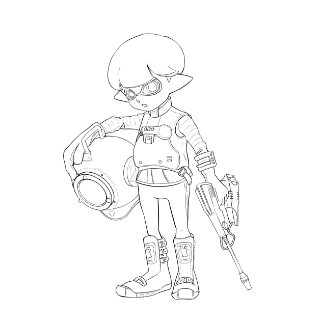 イカちゃん今日のコーディネート（線画）