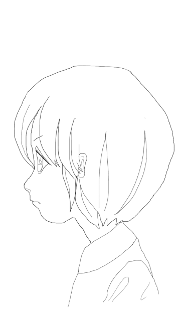 女子横顔線画