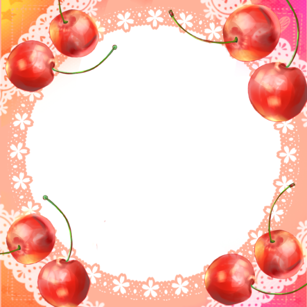 フルーツ背景、さくらんぼ正方形