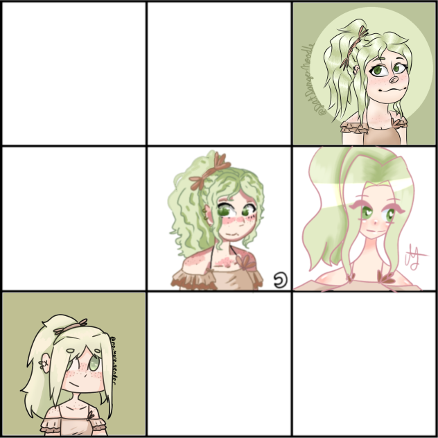 Mint haired girl collab