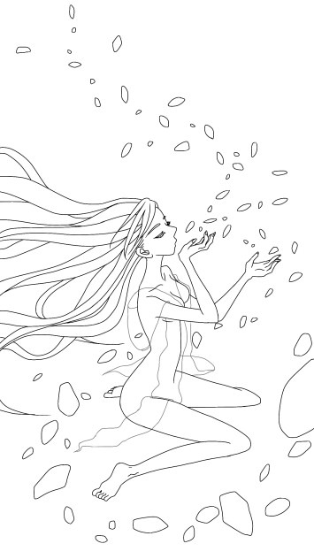 天女 線画