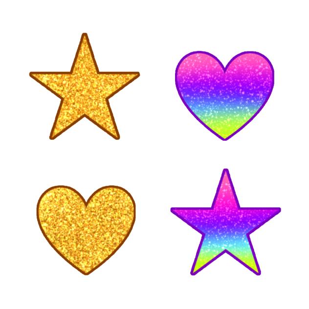 Y2K hearts and stars