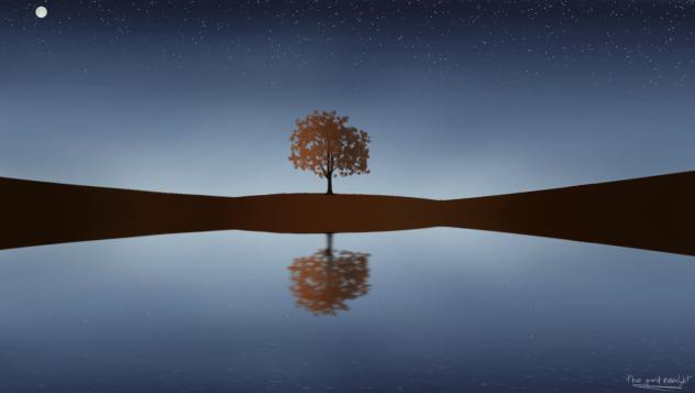 a serene nocturnal landscape