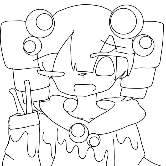 ミャクミャクテト!!!!!の線画です