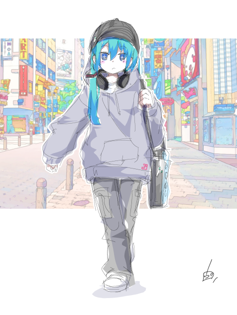 休日　推し活ミク
