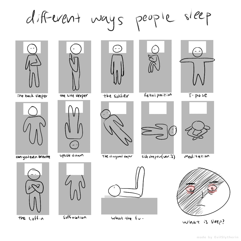 different ways people sleep - ibisPaint