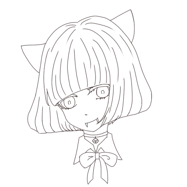 猫耳 線画