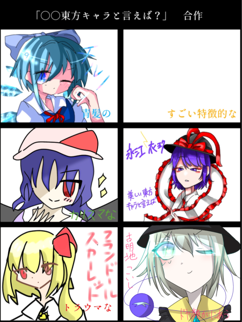 〇〇東方キャラといえば？