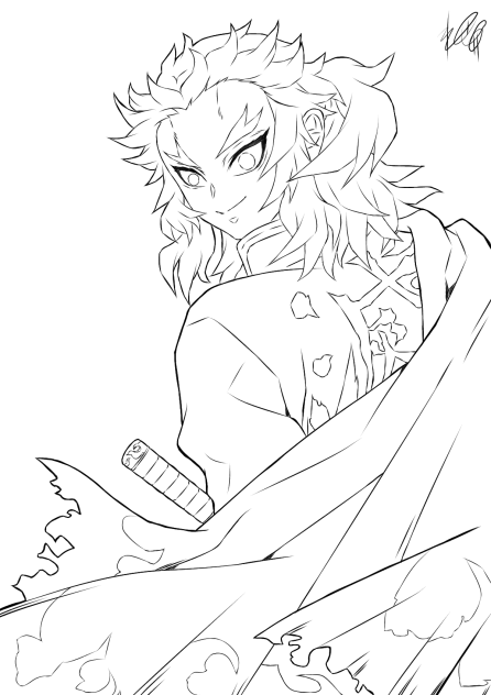 煉獄杏寿郎　線画