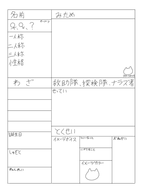 キャラ募集！