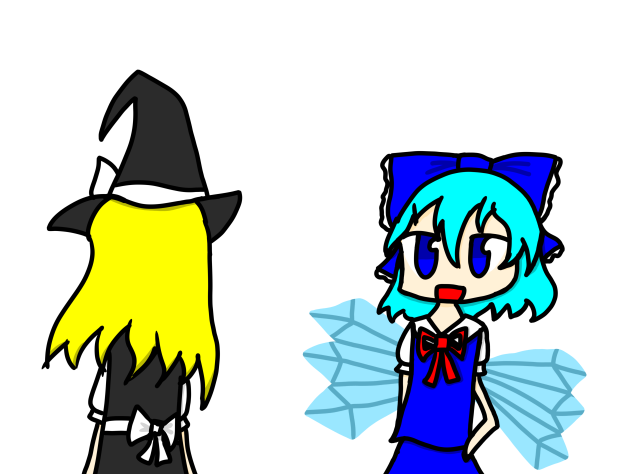 フリー素材 チルノ&魔理沙