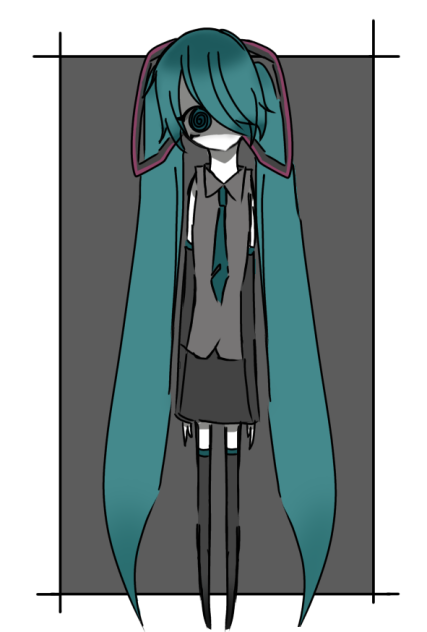 初音ミクちゃん　ちょっと暗め。