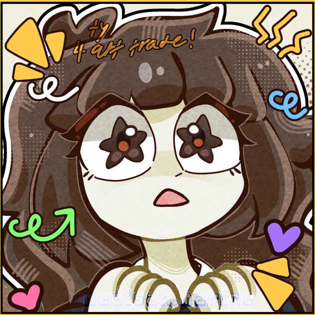 Surpised goth gurl (art trade)