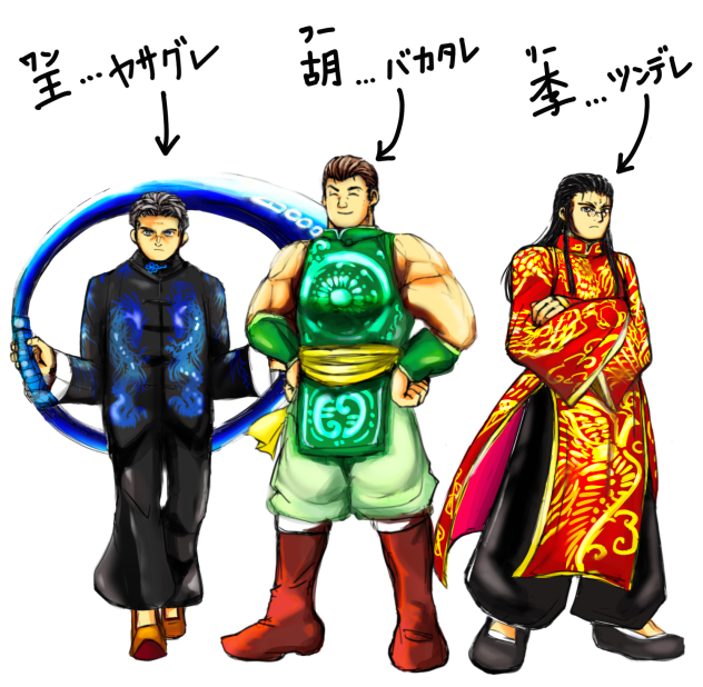中華的三人武闘家 設定