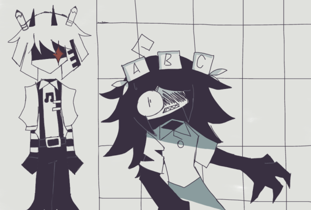 Mrs Thavel hiding from Mr Demi