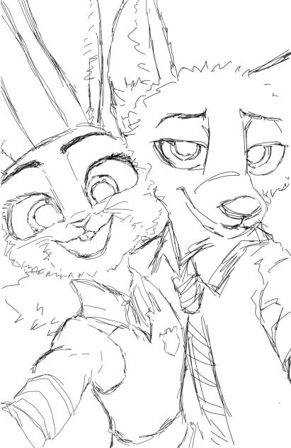 ズートピア　線画（？）