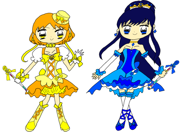 アクアブルーとフルールイエロー