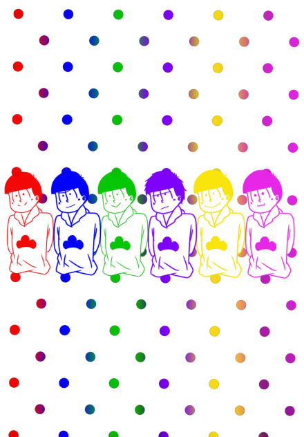 六つ子初描き