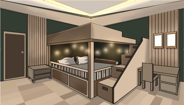 BEDROOM INTERIOR - ibisPaint