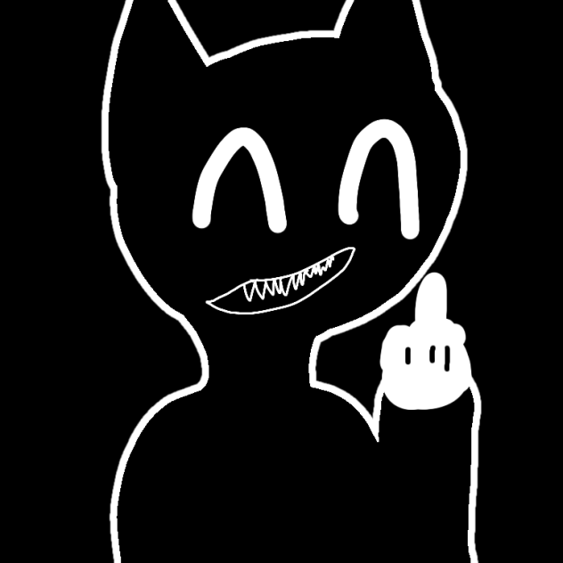 Cartoon Cat Has Middle Finger That Say