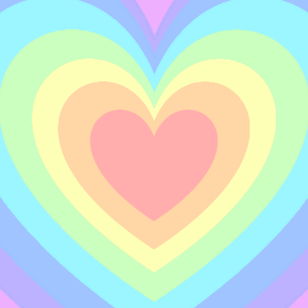Pastel rainbow hearts