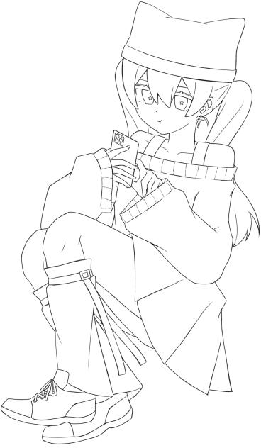 サブカル女子線画