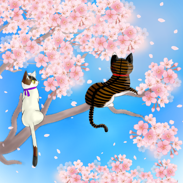 桜と猫 - ibisPaint