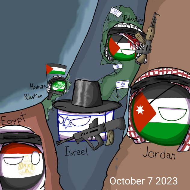 israel-hamas war Countryballs
