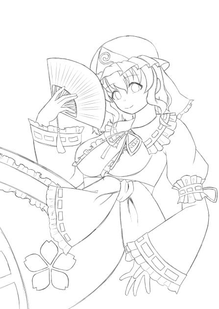 作画工程　幽々子様