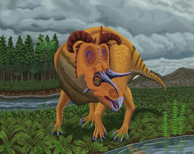 Lokiceratops on a Fern Plain