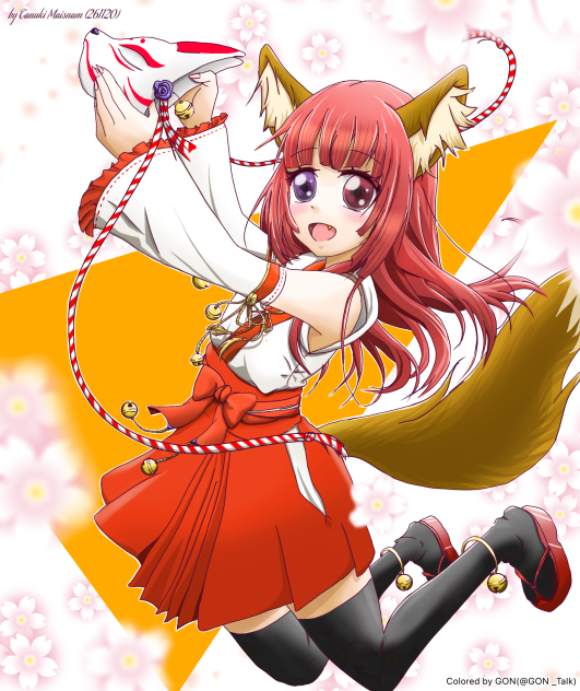 Tanuki Maisnam様の「キツネの仮面舞踏会」の塗り絵♪