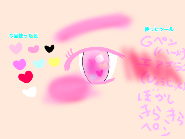 ピンクの目の書き方