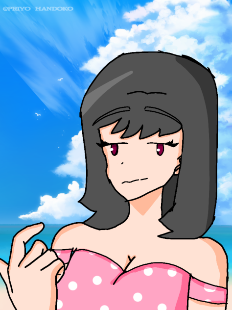 a girl in a beach