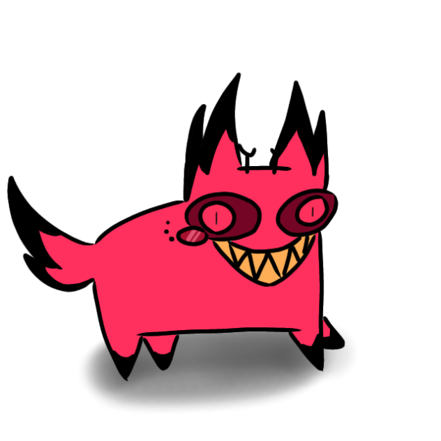 cursed Alastor cat😺❤️🖤💛