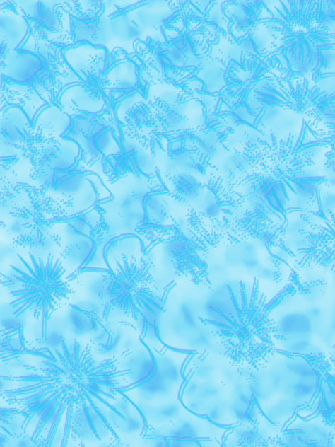 【背景】アクア花柄