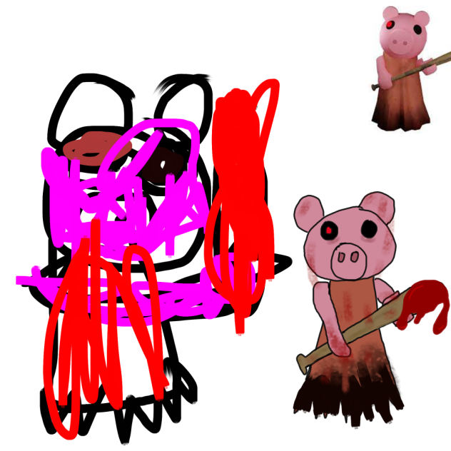 Me & my lil bro both drew Piggy